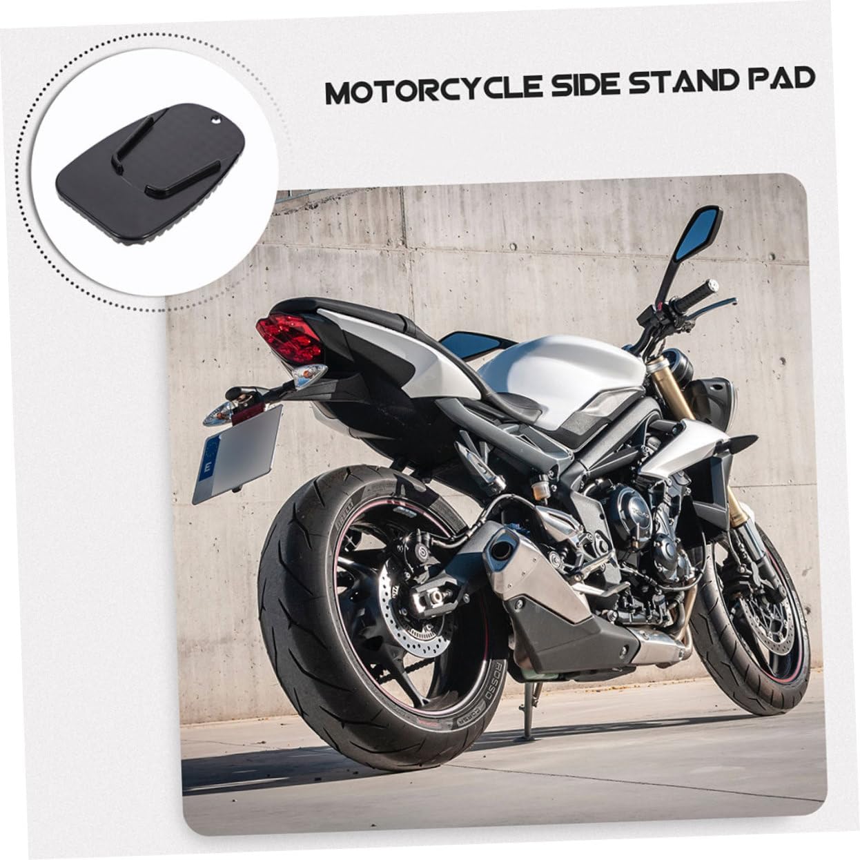ULTECHNOVO 2pcs Motorcycle Kickstand Pad -resistant Shock Absorption Impact Reduction Side Stand Plate for Enhanced Stability and Dampening