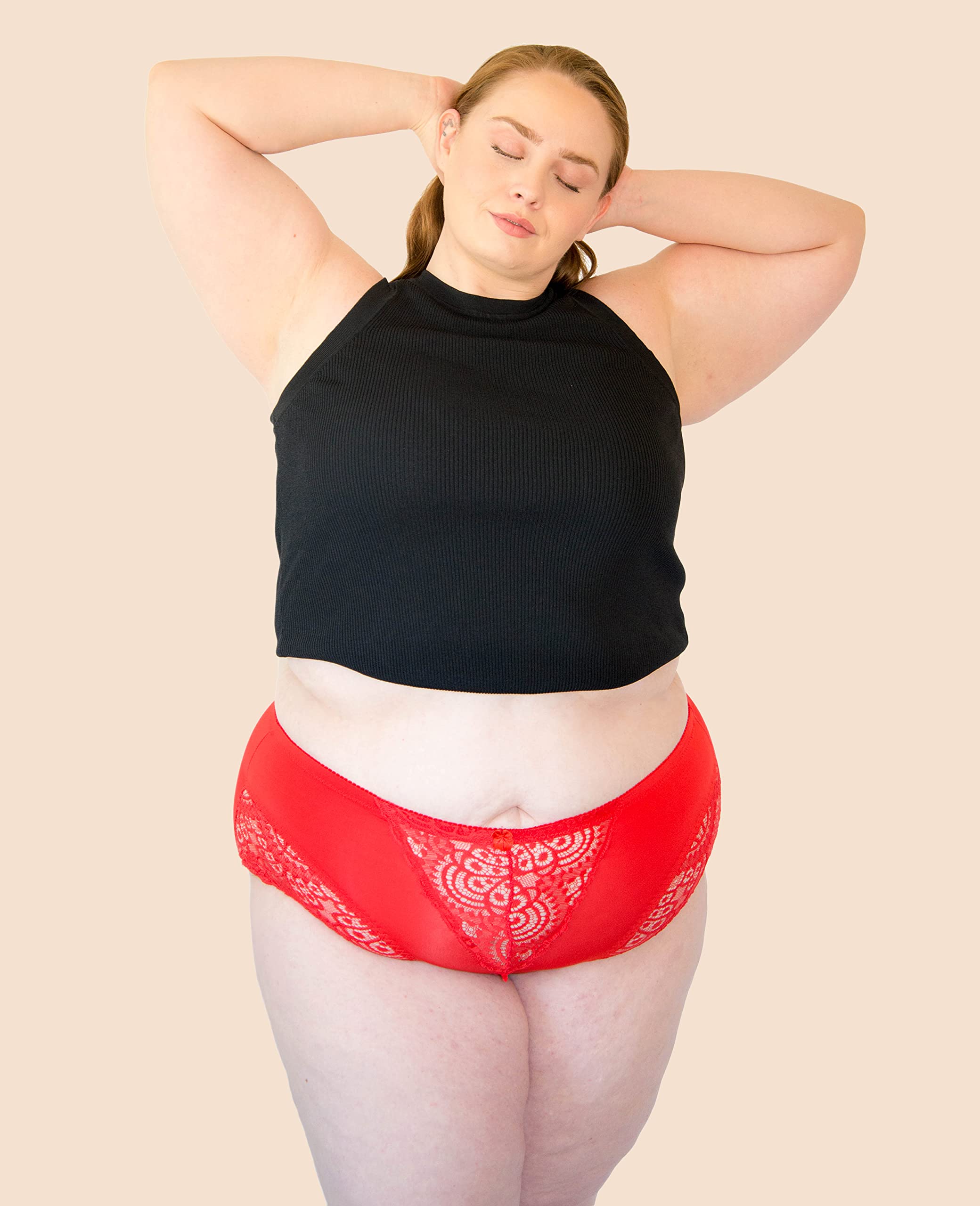 Ropa interior sexy para mujer, bragas de encaje con control de barriga, talla S-Plus