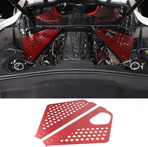 Miniatura 9 de Cubierta de panel de bahía de motor compatible con Chevrolet Corvette C8 Stingray 2020-2024, compartimento de aluminio para motor izquierdo derecho