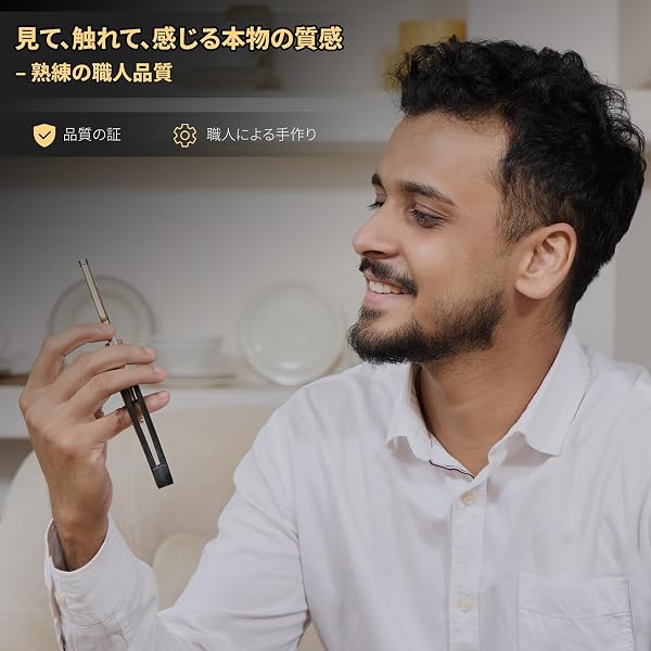 ストレートカミソリ メンズ ストレートレザー 西洋剃刀 髭剃り 顔剃り 折りたたみ式 シェービングナイフ 木製ハンドル スウェーデン製ステンレス替刃30枚付 プレミアム仕様 - 2