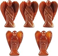 Vista 8 de mookaitedecor Set of 5 Assorted Crystal Angel Figurines, 1.5 inch Mini Guardian Angel Statue Carving Pocket Stone Sculpture for Home Room Office