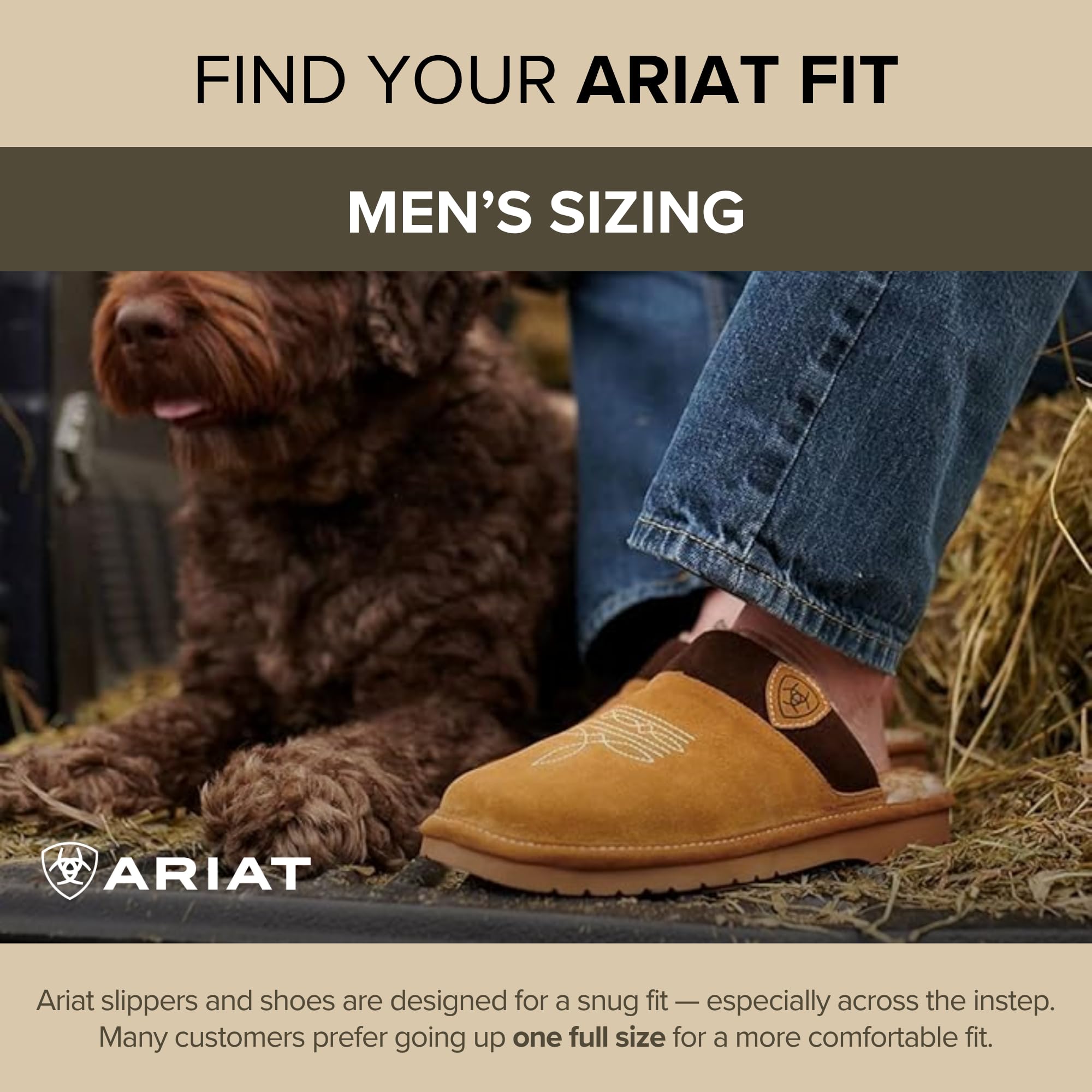 ARIAT Męskie 2842 Silversmith Outdoor Indoor Western Suede Foam Cushioned Square Toe Pantofle