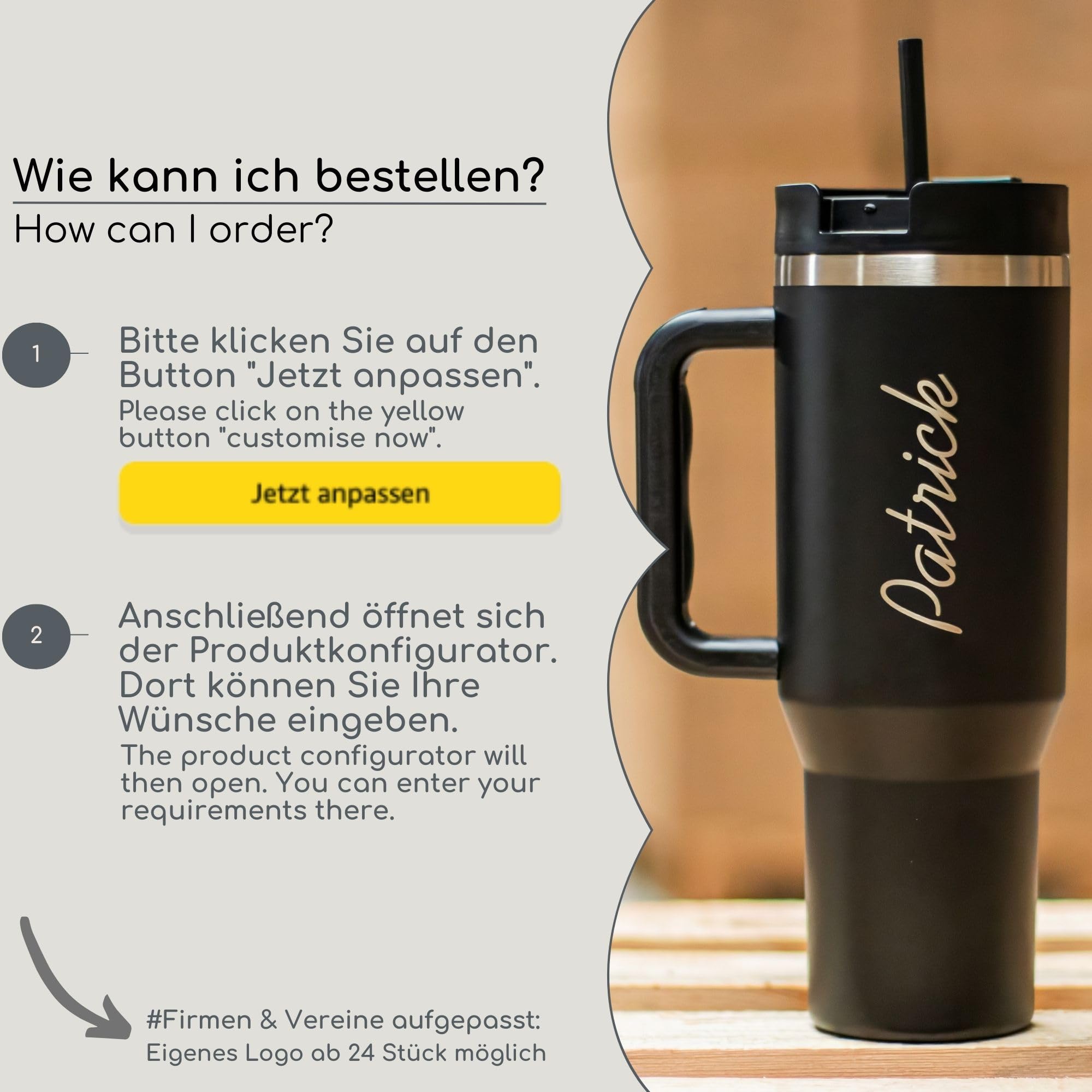 Milu Thermobecher 1200ml mit Strohhalm und Henkel – Ostergeschenke für Frauen & Männer I Geschenk Ideen Papa, Mama, Freund, Freundin I Geschenkideen zum Vatertag Muttertag I Geschenke Opa & Oma