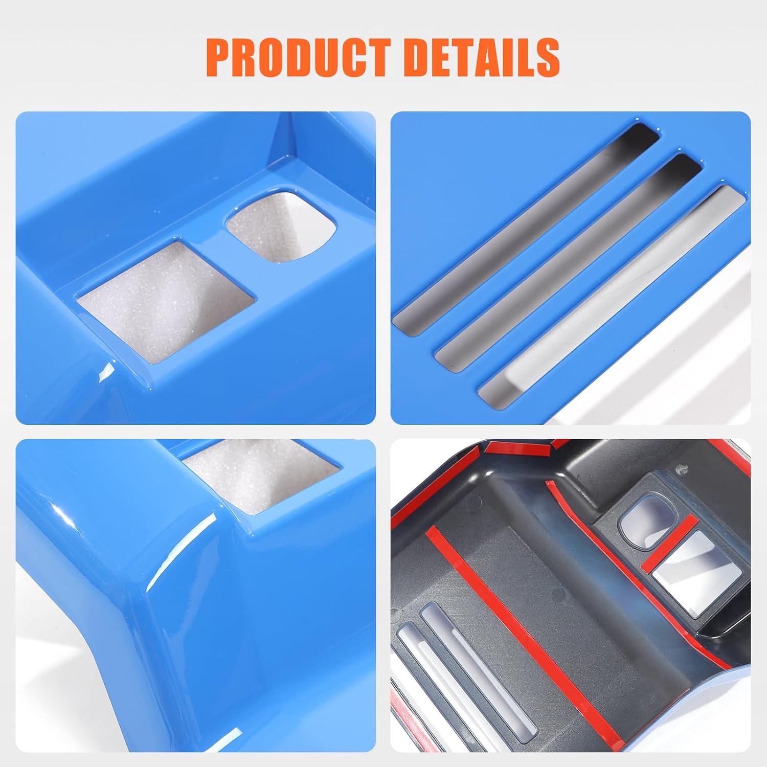 Daeiclru Rear Air Vent Cover Compatible with Toyota Tacoma 2024 2025, Rear Console AC USB Vent Outlet Frame Cover Car Air Conditioning Vent Anti Kick Protector Accessories (Blue)