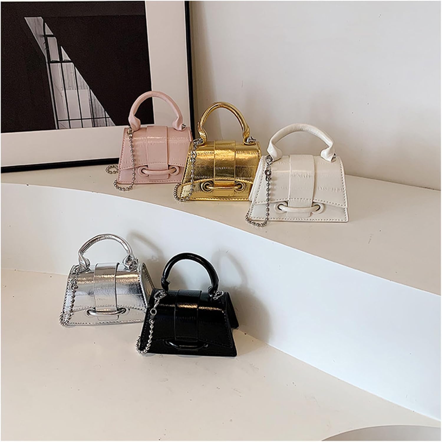 Women's Top Handle Bag, Y2K Stylish Mini Purses Crossbody Shoulder Bags, Clutch for Cocktail Party Prom - Image 7