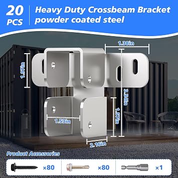20PCS Wood Framing Brackets for Shipping Container Fit 2x4&2x6 Lumber