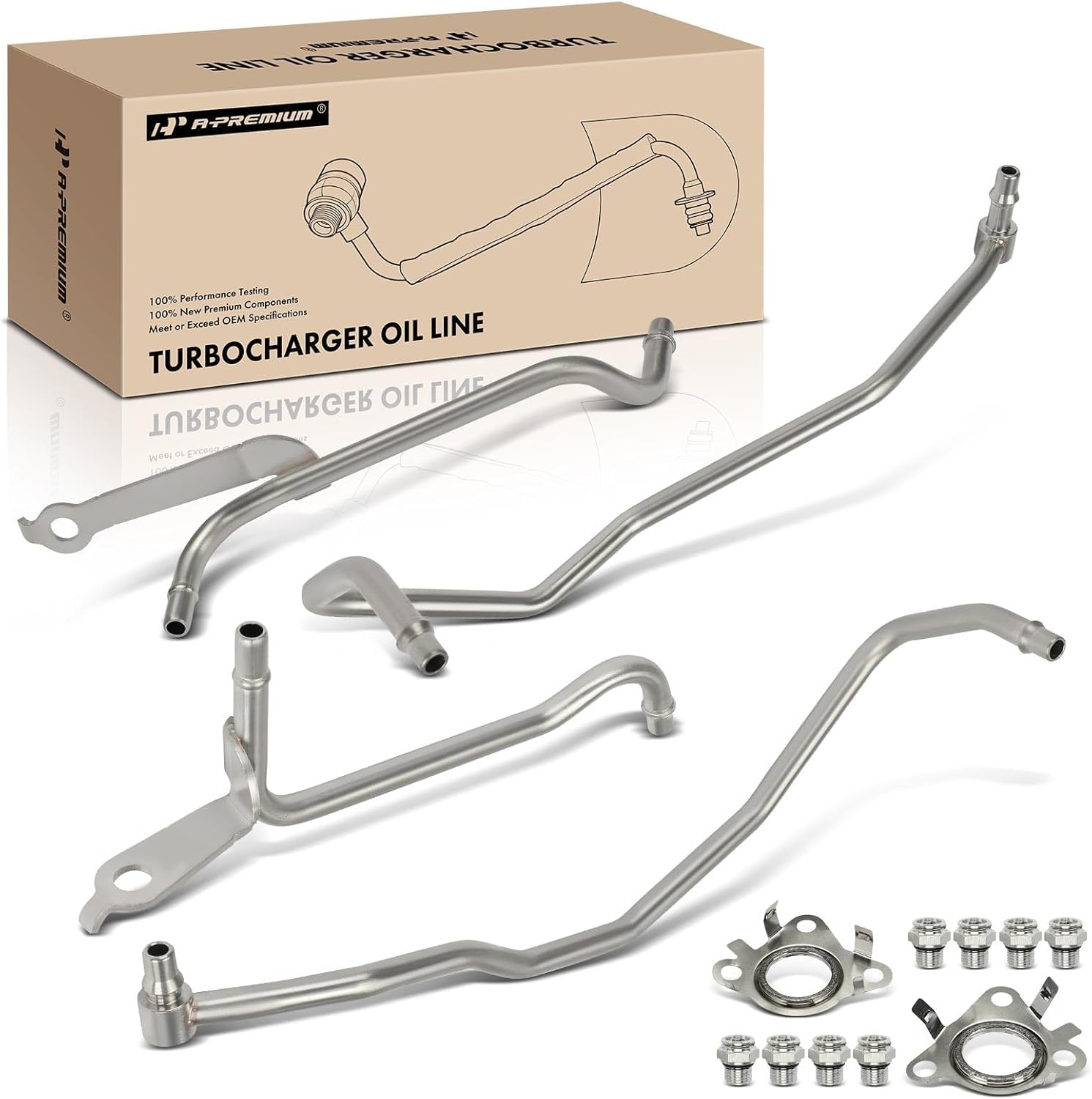 A-Premium Turbocharger Oil Supply and Return Line Compatible with Ford F-150 2011-2016, Transit-150/Transit-250/Transit-350/Transit-350 HD 2015-2021, Expedition 2015-2017 & Lincoln Navigator 2015-2017