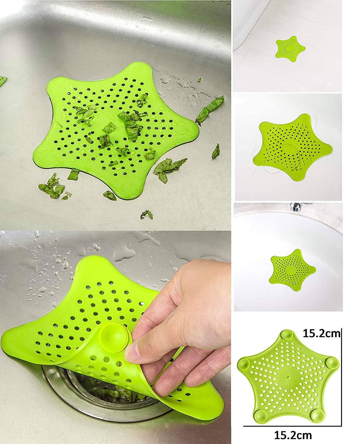 Filtri Per Lavello Da Cucina In Acciaio Inox 304, Set Da 2, Con Manico E Fori Laterali, Diametro 11 Cm, Anti-Intasamento