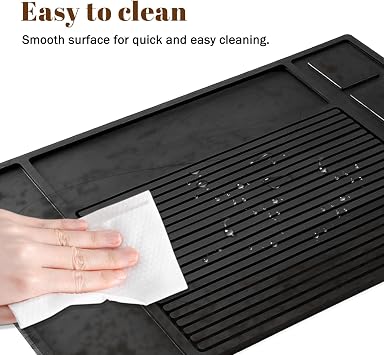 Adevar Magnetic Barber Mat for Clippers,Barber Station Organizer Mat for Beauty Tools,Professional Non-Slip Matt