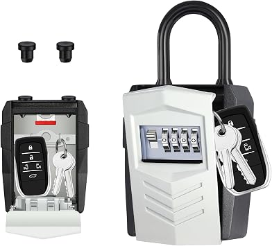 ZHEGE Key Lock Box for Outside, Safe Lock Box for 10 Keys Storage Gray | Lockbox for Keys Outdoor Safe, Durable, Key Box Wall Mount & Hang Suitable for Home, Flats, Realtor, Keybox
