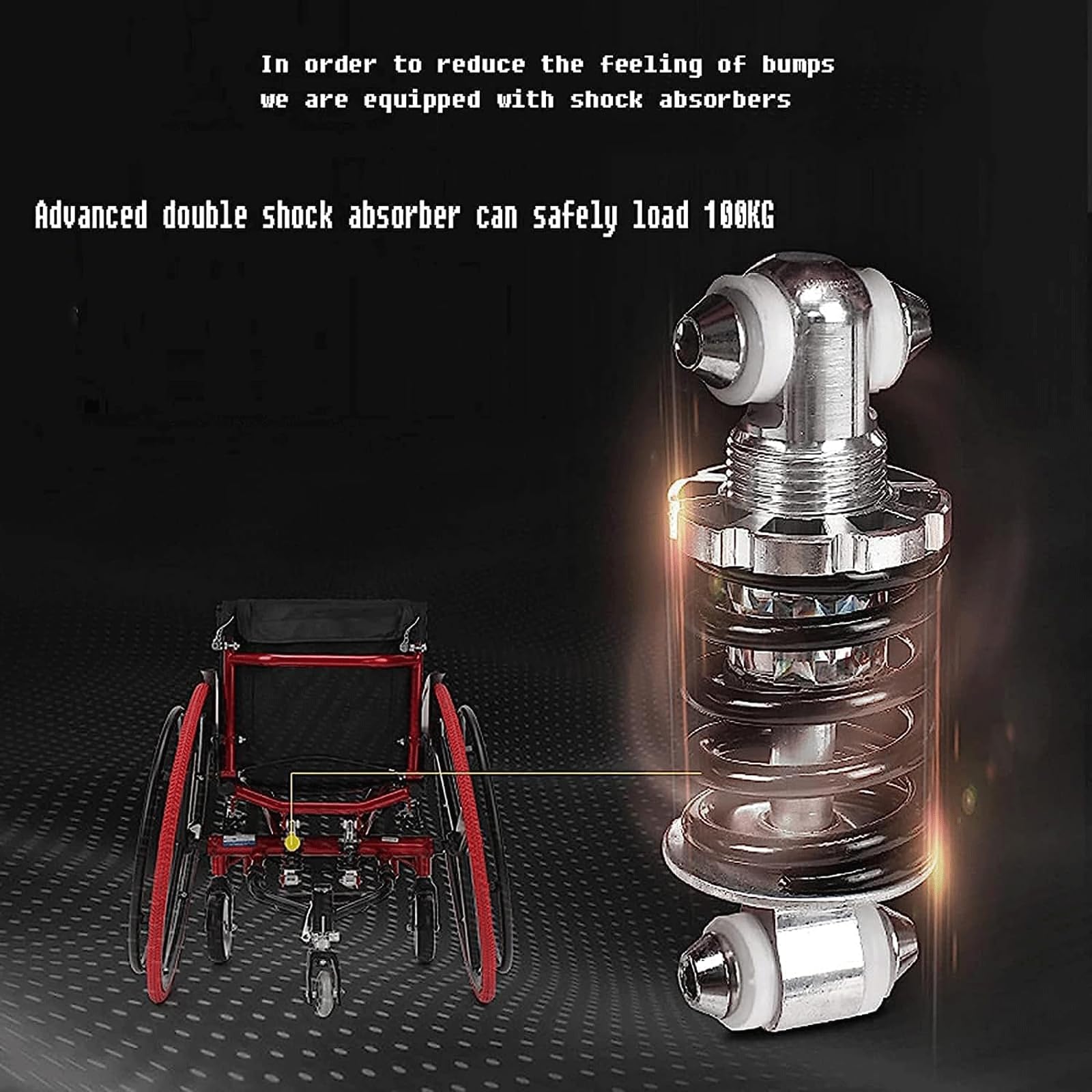 Silla de Ruedas Transporte Silla De Ruedas Silla De Ruedas Manual Ligera Silla De Ruedas Deportiva Y De Ocio Ruedas Grandes Todo Terreno para Adultos confiable