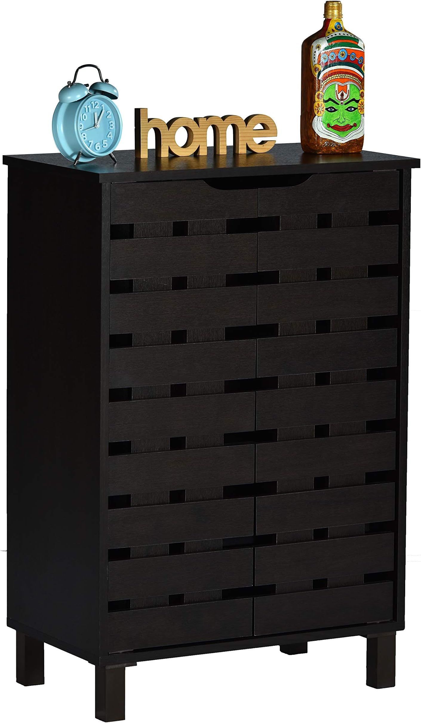 DeckUp Engineered Wood - Particle Board Meritus-S 2-Door Shoe Rack (Dark Wenge, Matte Finish)