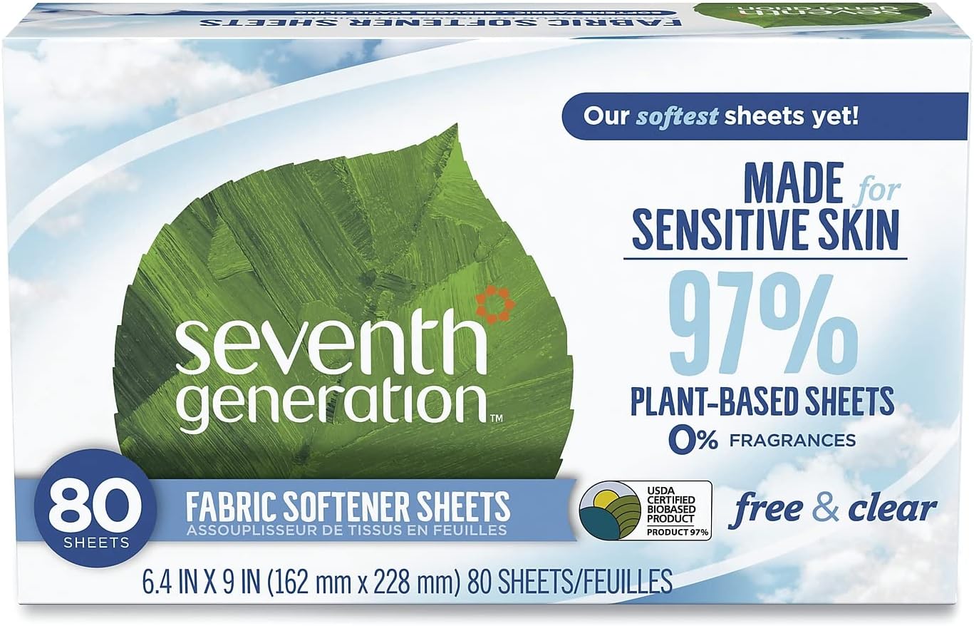 Amazon.co.jp Seventh Generation Fabric Softener Sheets, Free and Clear