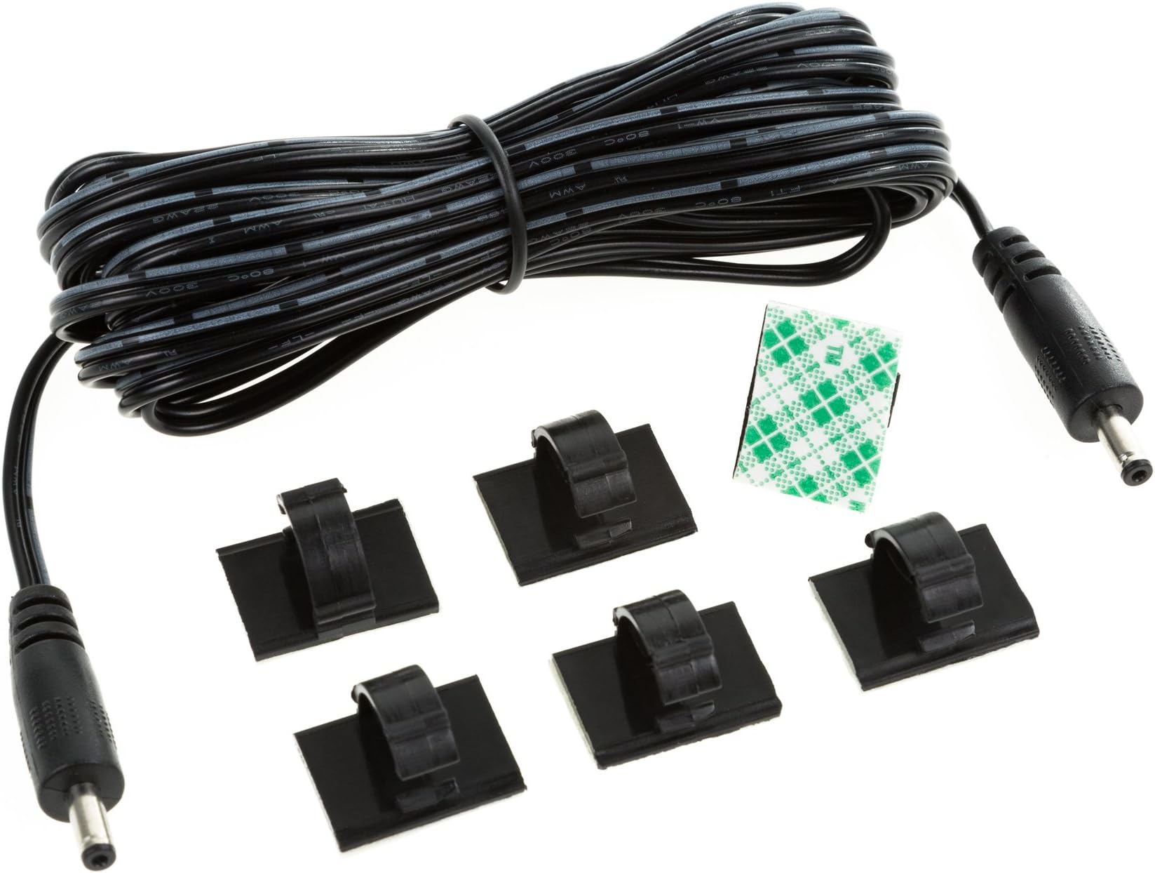 EShineInterconnect Cable for LED Under Cabinet Lighting with Wire Clips for Comfortable Installation (10ft, Black) by Eshine