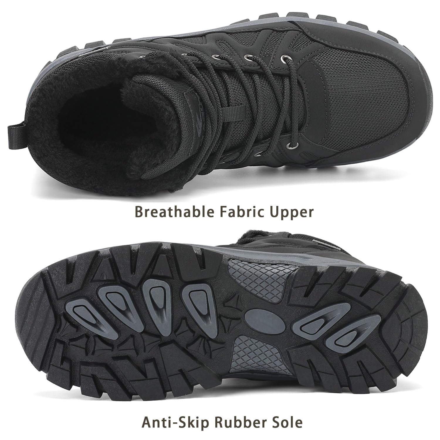 Men's Insulated Warmth Sneakers - Faux Fur Lined Waterproof Shoes