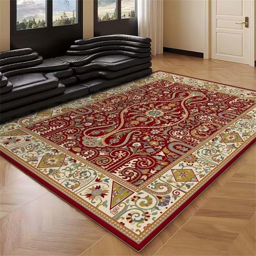 Tapis de chambre bébé et entrée 120x200cm extérieur abrité rouge