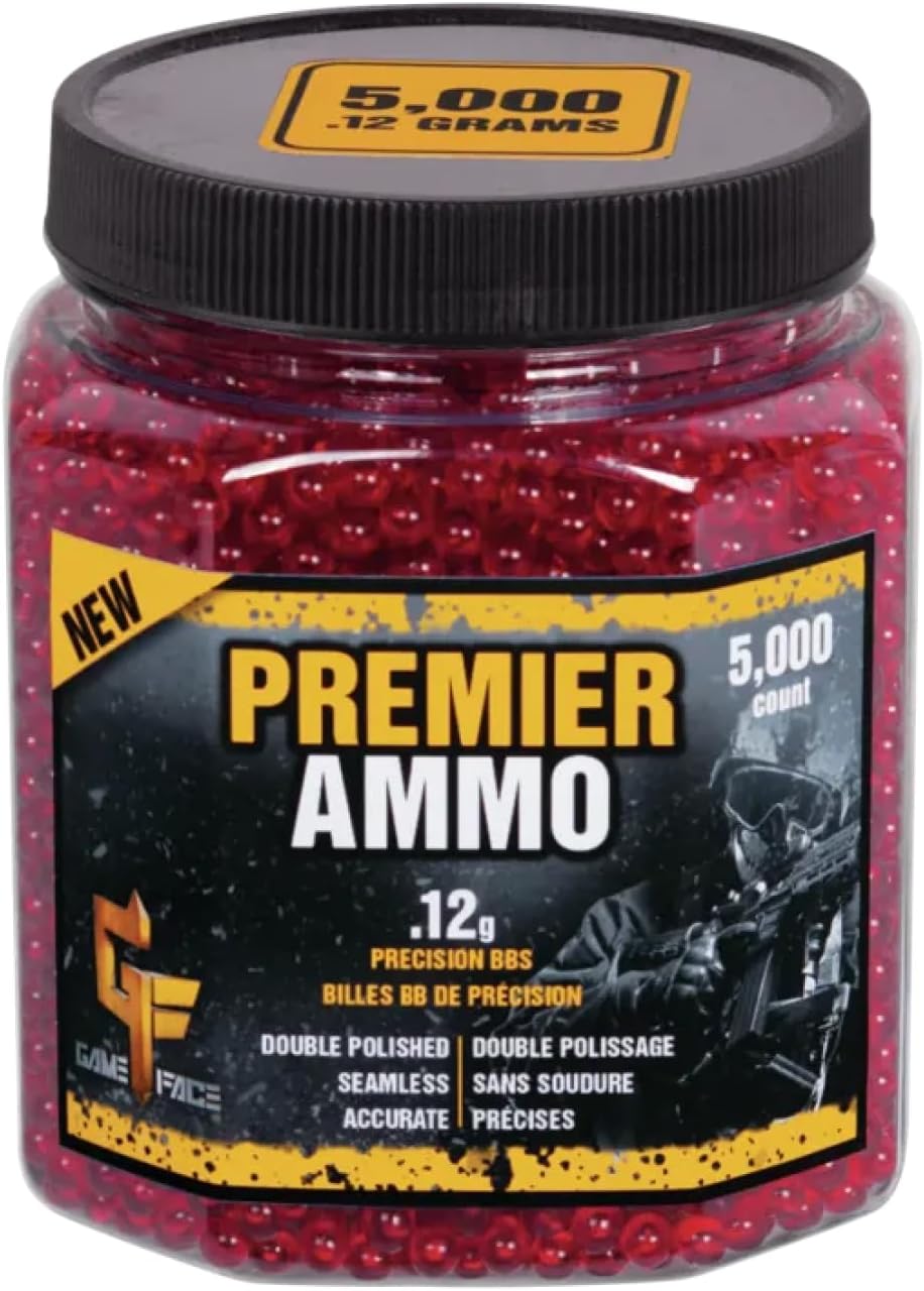 Game Face ASP512 Premier Ammo .12 Gram Red Airsoft BBs 5,000 Count