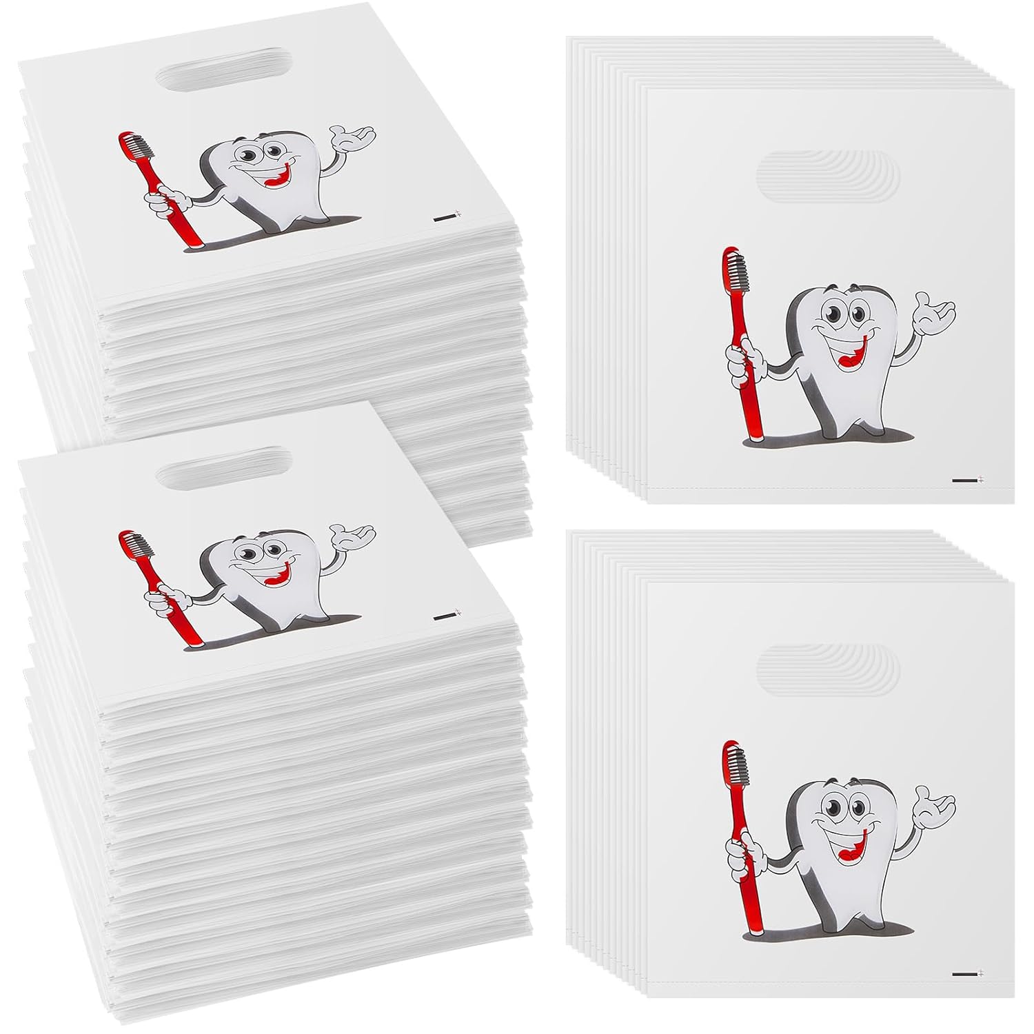 Colarr 400 Pcs Tooth Patient Care Dental Bags 9 x 8 Inches Plastic Merchandise Bags Dental Bags for Patients Dental Clinics Patient Encouragement Gifts Party Favors (Patient)