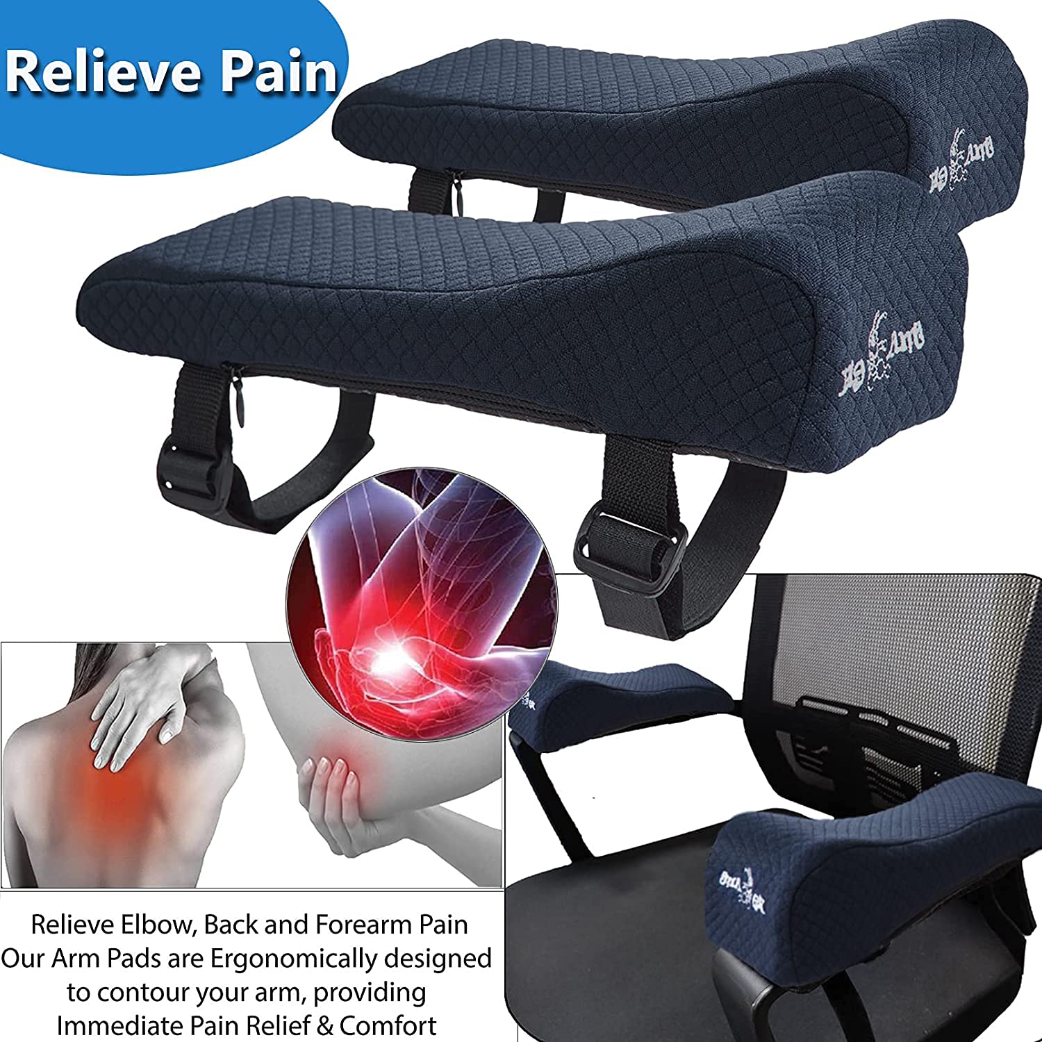 Cuscino Auto In Memory Foam Big Ant - Antiscivolo, Con Tasca, Per Sedile Auto, Ufficio E Casa