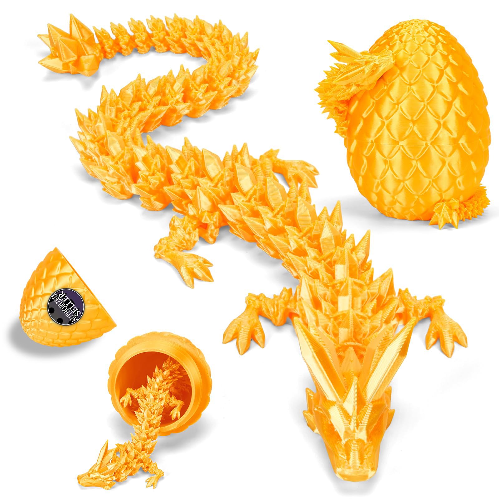 YILCER 3D Printed Dragon Egg, Mystery Crystal Dragon Egg Fidget Toys