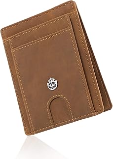 Noah Noir Slim Wallet mit Magnet und Münzfach (9 Kartenfächer) Geldbeutel Männer (Dolphin)