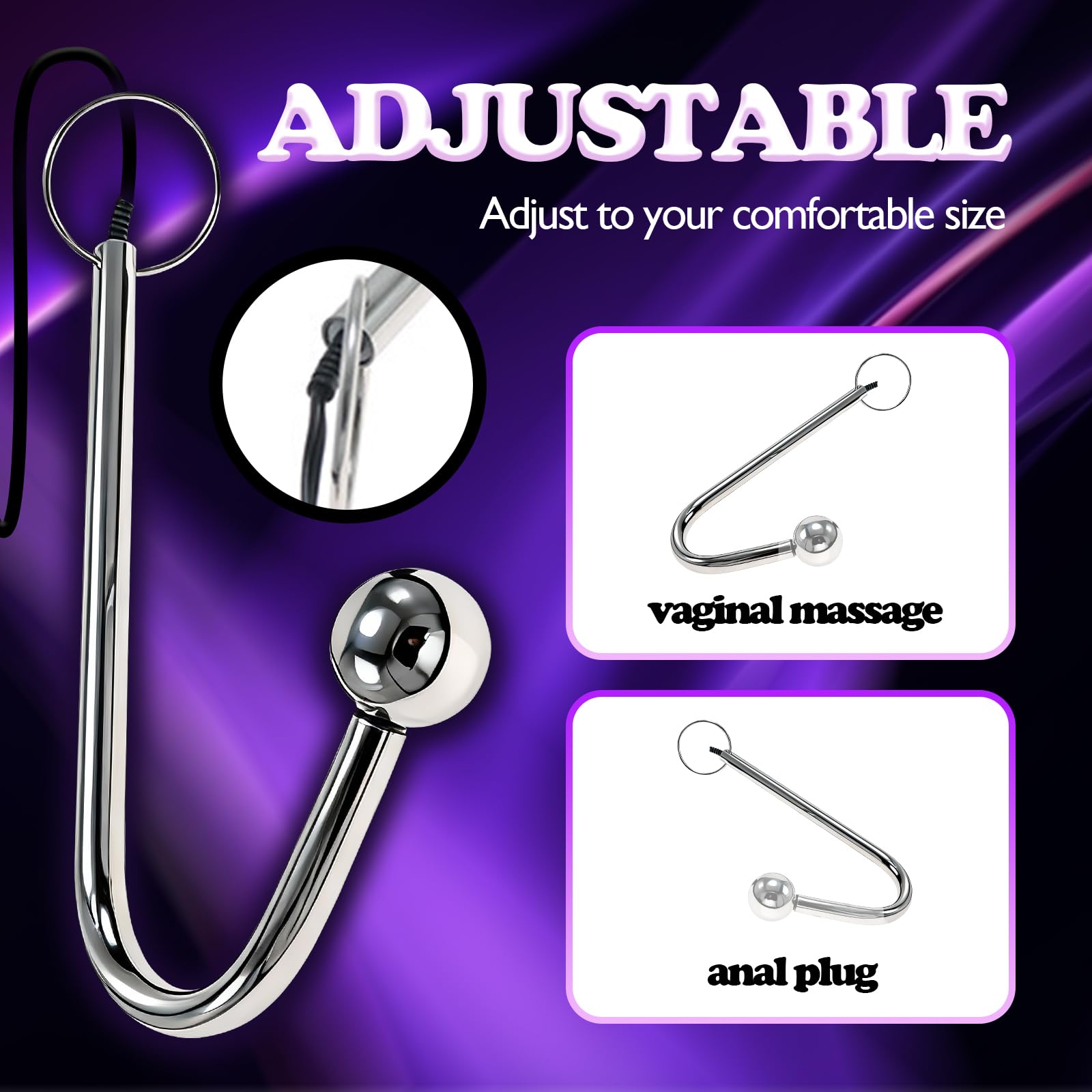 Amazon.com: Electric Shock Anal Hook Stainless Steel Prostate Massage  Vibrating Anal Hook Plug with Adjustable Current Levels Metal Butt Plug  Massager Masturbation BDSM Tools Anal Sex Toys for Couples Women Men :
