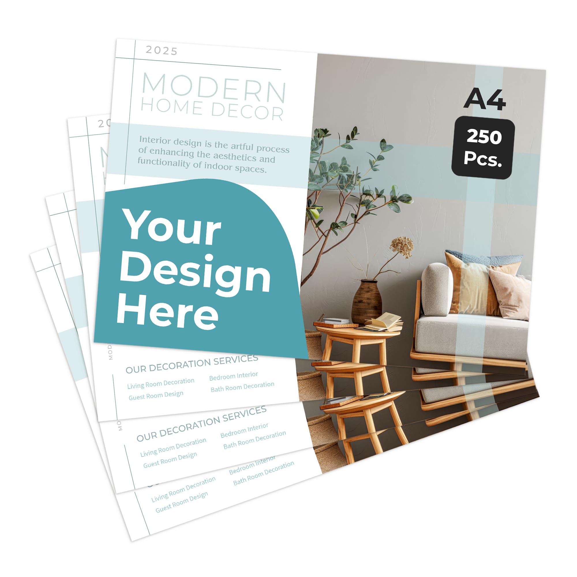 Cimpress Personalised Flyers A4 Horizontal Printing, Custom Business Flyers and Leaflets, Single Sided Print on 250gsm Matte Paper, Pack of 250, for Marketing and Promotions