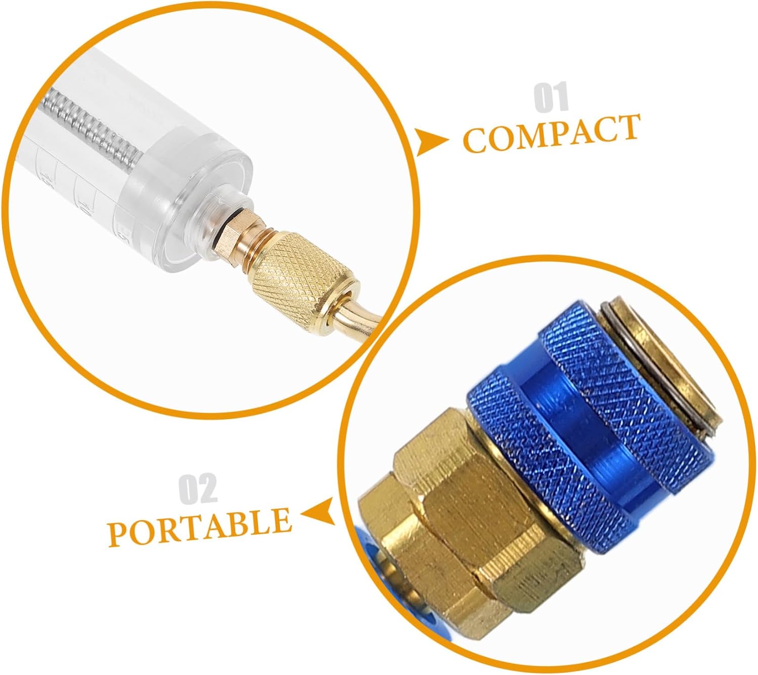 VOSAREA Oil Injector Tool Steel Brass Rubber Filling Tube for Ac