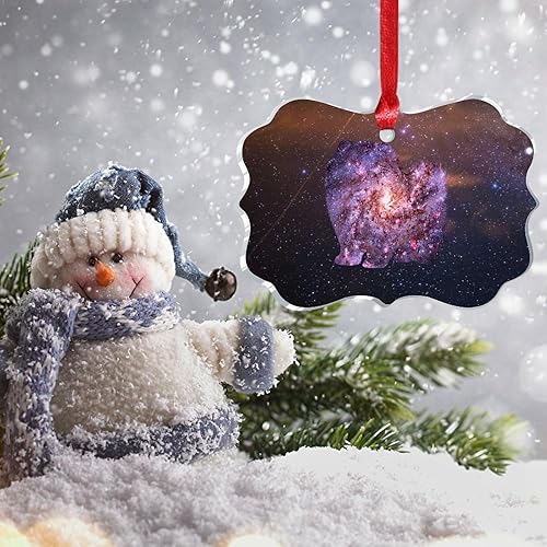 Miniatura 4 de Adorno navideño de cielo estrellado para perro, Chow Chow, novedoso, acrílico, adornos de Navidad, acuarela, galaxia, perro, cachorro, adorno de