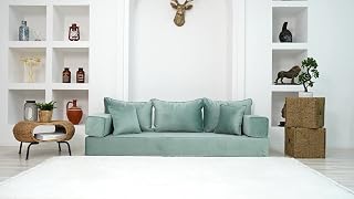 8" Thickness Water Green French Cushions, Couch Cushion, Livingroom Sofa, Window Seat, Floor Couches, Sectional Sofas, Chair Cushions (8''+ 8'' Thickness Sofa)