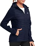 MoFiz Veste à capuche hybride pleine Zip Breathable Fleece Warm Outdoor Hiking Lightweight Hoodie Outwear pour femme