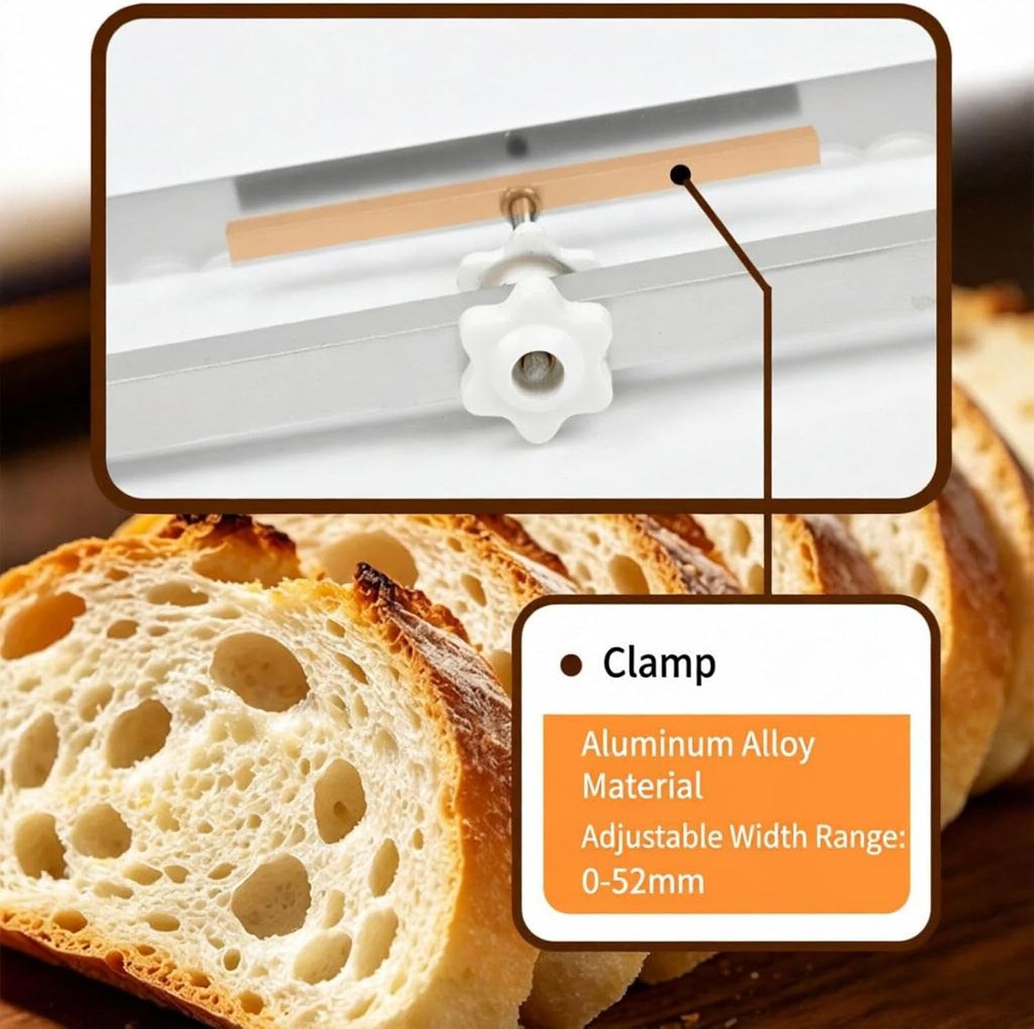 Adjustable Bread Slicer - Adjustable Serrated Bread Cutter | Serrated Bagel Slicer for Dough Cake Loaf, Toast for Sandwich Bagel, Home Apartment Kitchen Features, Bakery Usage