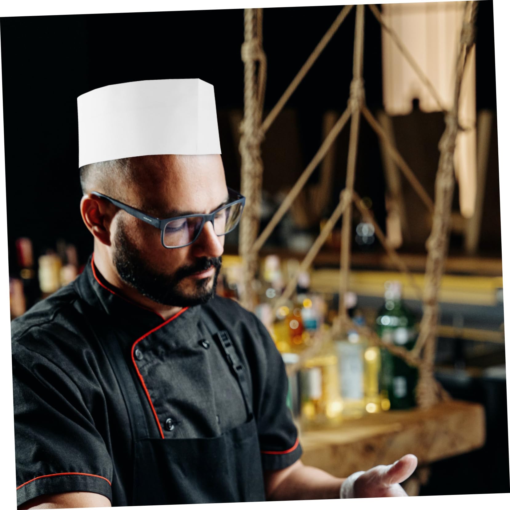 VANZACK 60 Piezas Gorros de Chef Desechables Unidades Unisex para Cocina Restaurantes Cafeterías y Fiestas Diseño Higiénico y Práctico