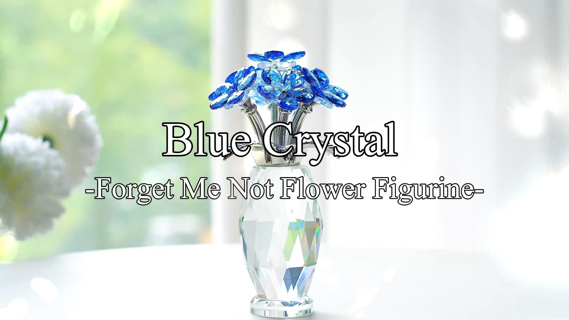 Amazon.com: Blue Crystal Glass Forget Me Not Flower Figurine Table