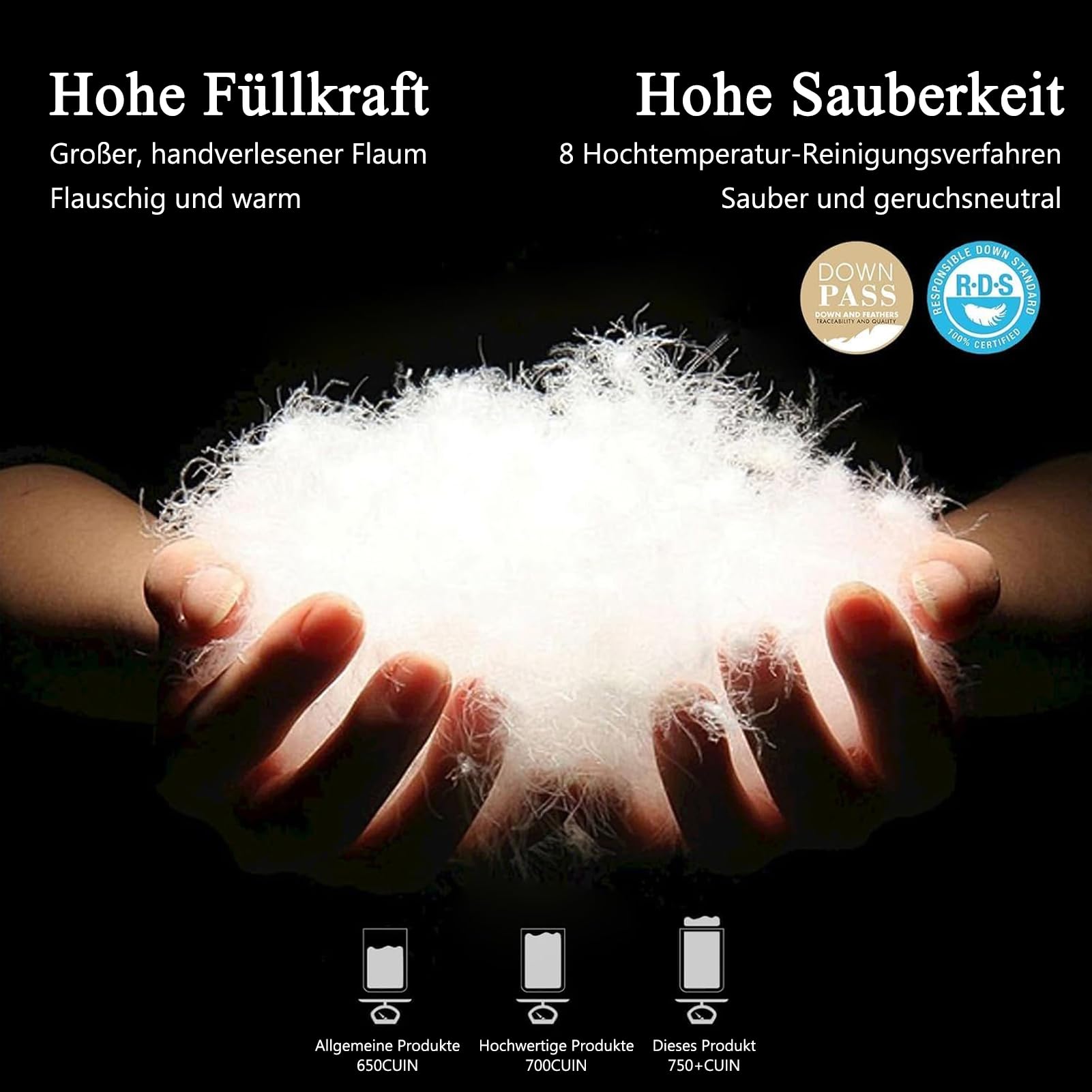 Medium Daunendecke 220x240, Ganzjahresbettdecke