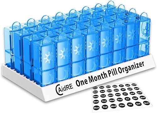 Organizador mensual de pastillas 2 veces al día, organizador de pastillas de un mes AMPM, organizador mensual de pastilleros, pastillero de 32 días