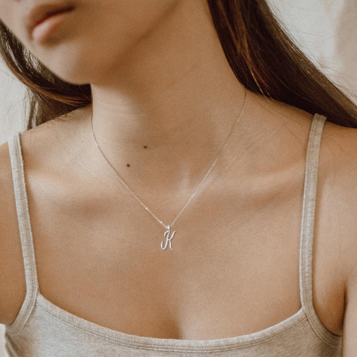 Initial Necklaces 26 Capital Letter Necklaces S925 Sterling Silver Letter Pendant Initial Necklace for Women - Image 5