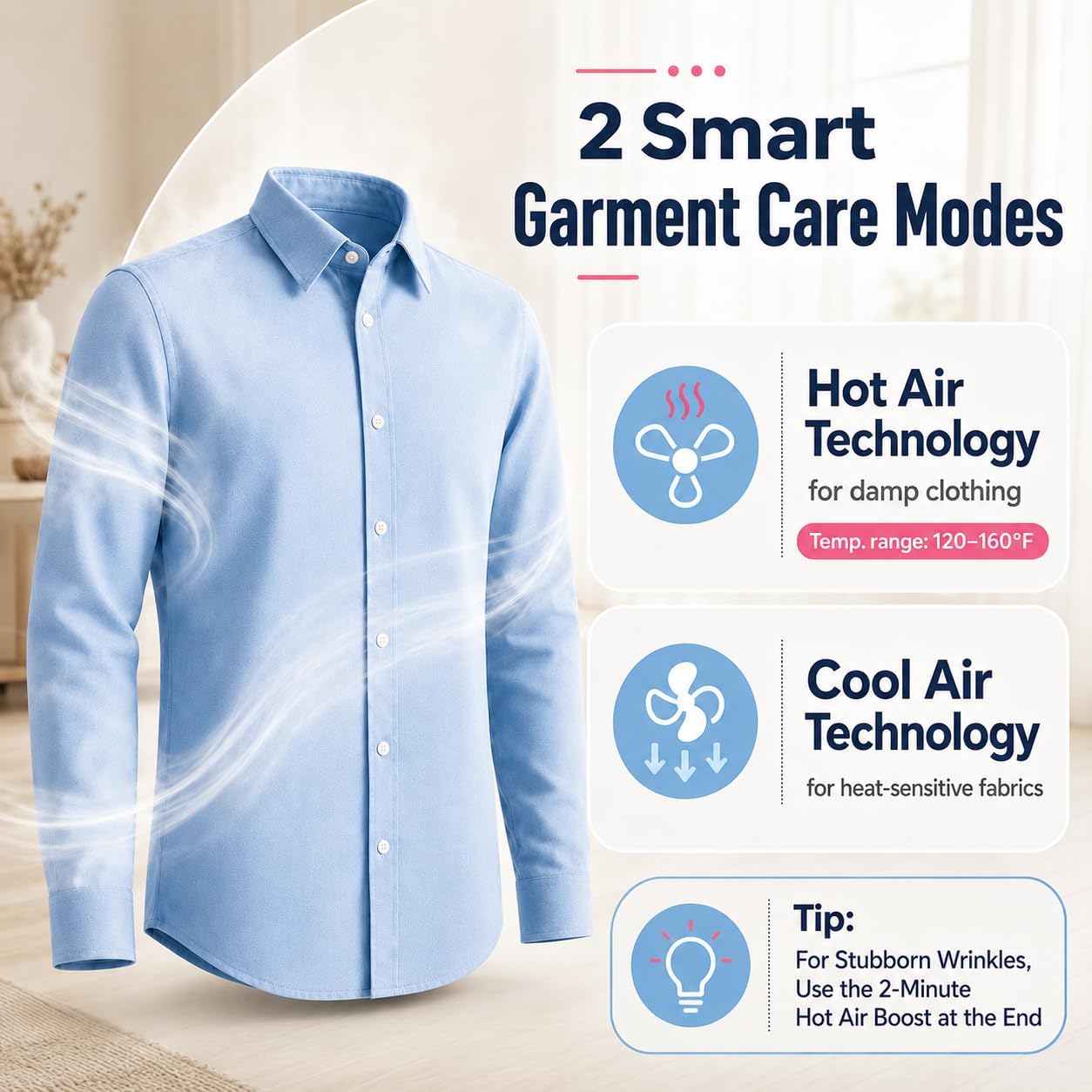 Automatic Ironing Machine For Clothes, Hands Free Air Ironing Machine | 3-in-1 Clothes Dryer & Warm Air Garment Press for Shirts Pants, Hands-Free Clothing Care with Adjustable Time & Temperature