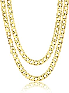 Suplight Cuban Link Chain for Men Women, Stainless Steel/Black/18K Gold Plated Figaro Chain Necklace 4mm/6mm/9mm Wide Cuban Chain Necklace, Hip Hop Jewelry 18"-30"