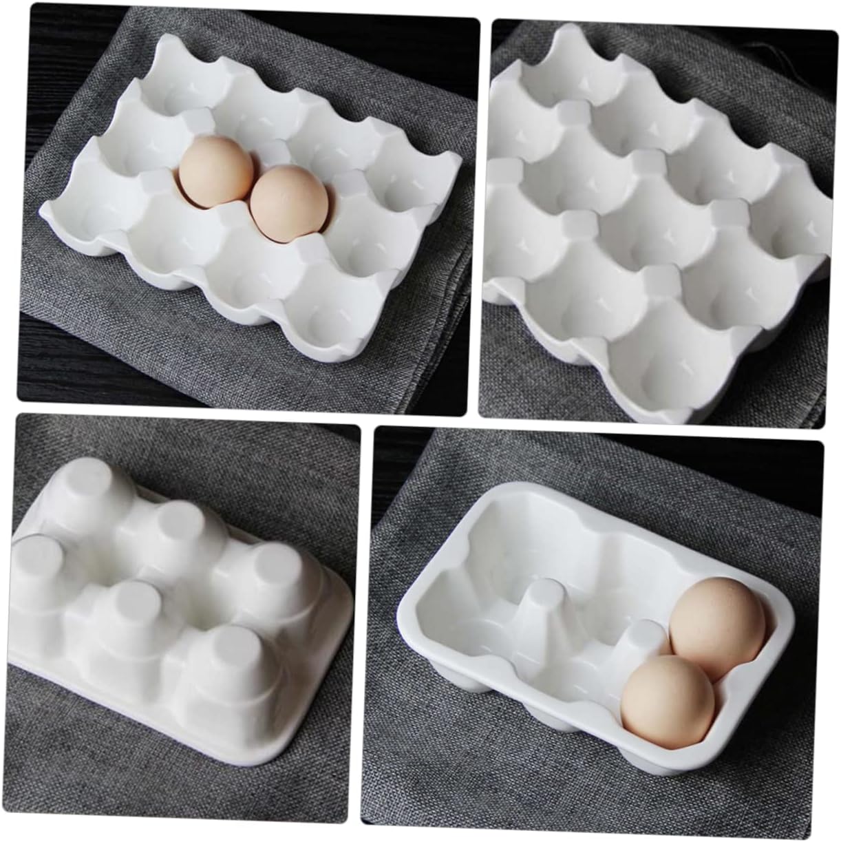 Gadpiparty Ceramic Egg Holder for Refrigerator Egg Organizer Box Shockproof Design and for Kitchen Storage and Cooking