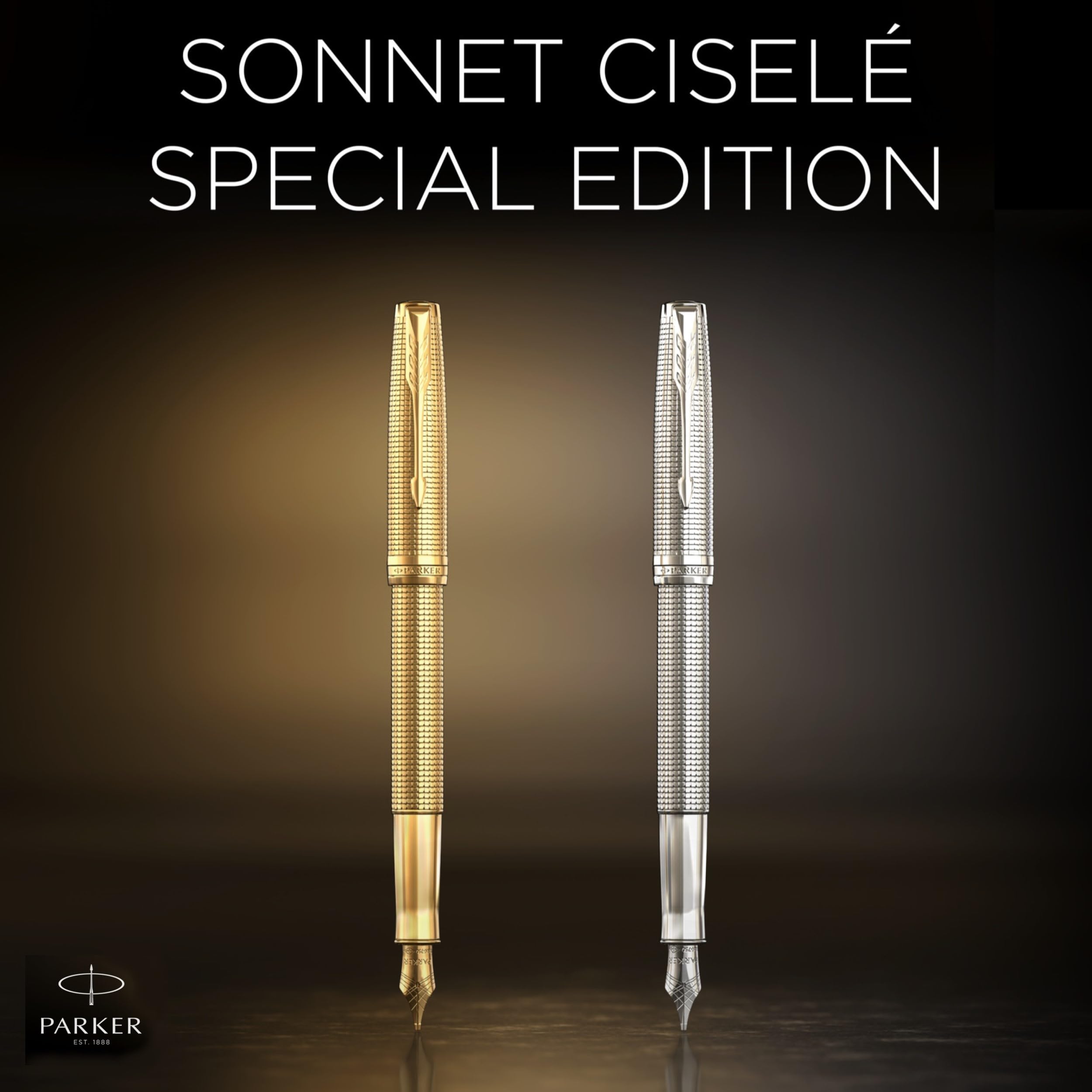 Parker Sonnet SE Gold Cisele GT Dolma Kalem 18K, F uç
