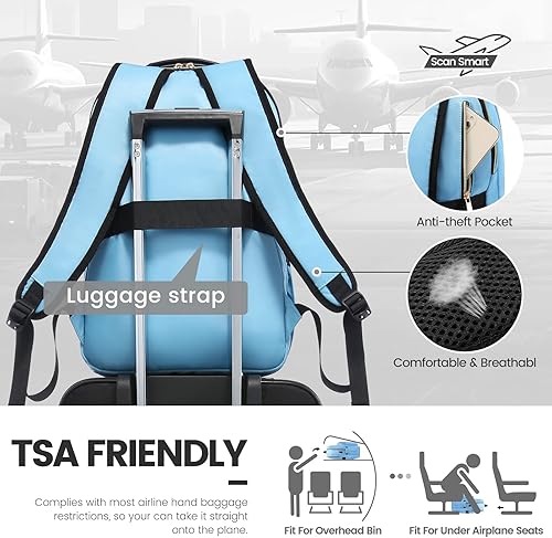 Miniatura 6 de LOVEVOOK Mochila para laptop de 17.3 pulgadas para mujer, bonita mochila de viaje para mujer, bolsa profesional para computadora portátil,