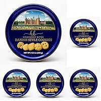 Vista 8 de Heavenly Bites Galletas de mantequilla estilo danés en lata de metal, 12 onzas