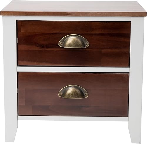 Miniatura 5 de Mind Reader Mesita de noche, mesa auxiliar, mesita de noche, mesa auxiliar, cajones, madera y metal, 15 pulgadas de largo x 11 pulgadas de ancho x