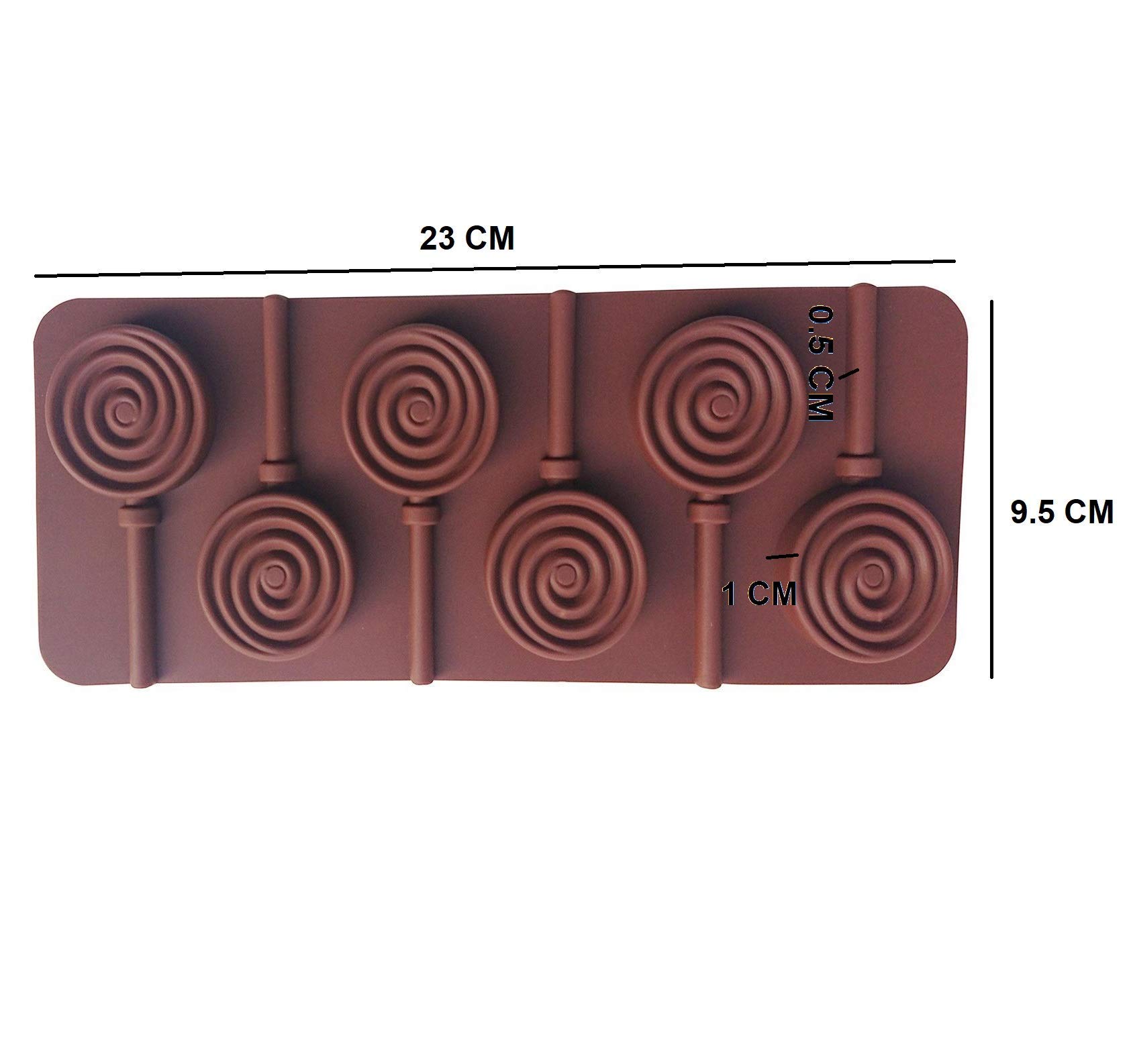 Baker's Cutlery™ 6-Cavity Lolipop shap Chocolate Silicon Mould Candy Mould 1