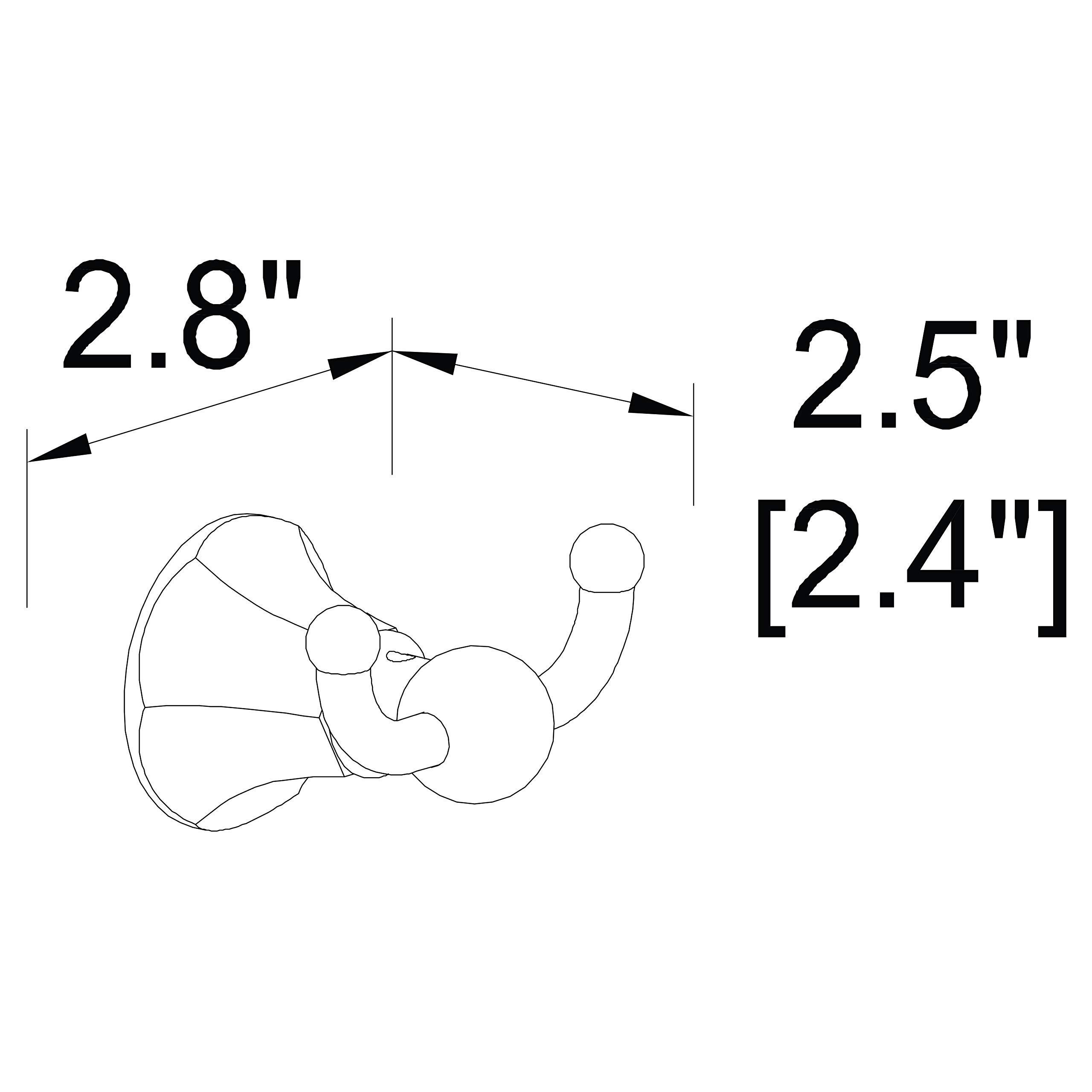 Crochet Double Pour Robe Empire - Modèle 611/PN, Nickel Poli, Support Mural En Laiton