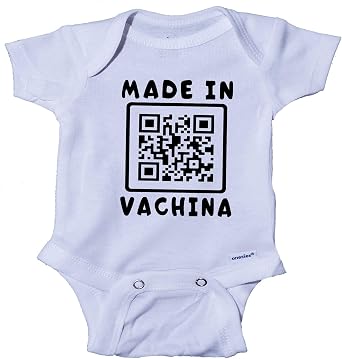 Ink Trendz Made in Vachina QR Bar Code Baby Onesie One-Piece Short Sleeve Bodysuits Infant Funny Baby Romper