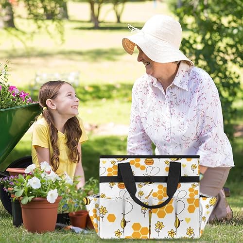 Miniatura 6 de Bolsa de herramientas de jardín de flores de abejas de dibujos animados para mujeres y hombres, bolsas de almacenamiento de herramientas de