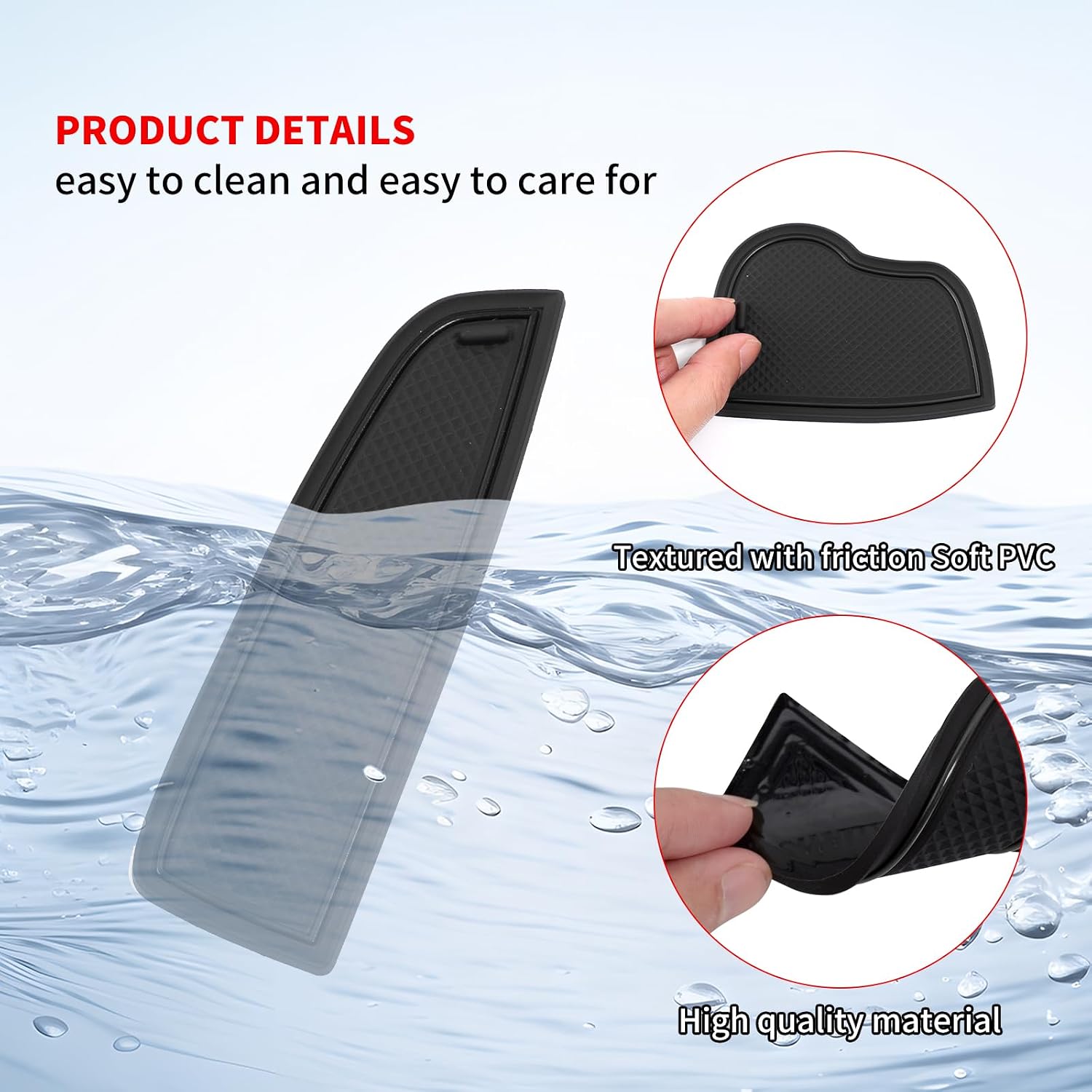 18PCS Center Console Liner for Hyundai Santa Fe 2026 2025 2024 Cup Holders Inserts Door Slot Mats Anti-Dust Mats Interior Accessories (Black)