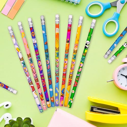 Miniatura 7 de 72 lápices de bienvenida a la escuela, bonitos lápices de animales, lápices de 100 días de escuela, lápices de colores, lápices inspiradores,